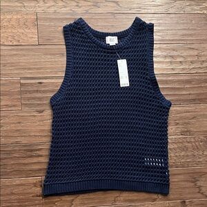 Urban Outfitters BDG Focus Knit Tank Top in Navy Blue Size L